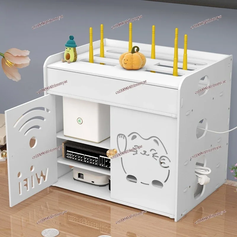 Фото Настенный органайзер для роутера и Wi-Fi устройств без сверления, для настенного или настольного крепления №2