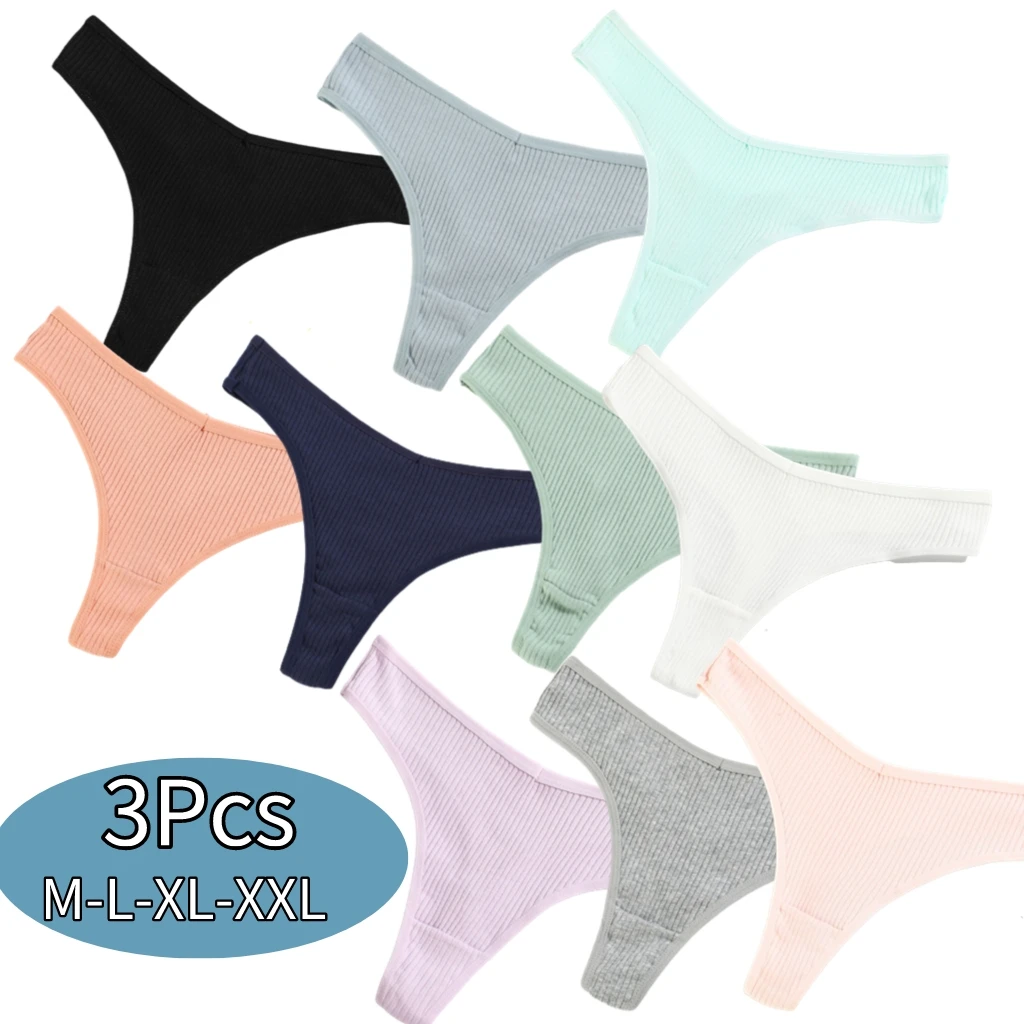 

Sexy Thong 10 Color Women Panties Cotton Thongs Solid Low Rise Female Underwear G String Thong Women Bikini Lenceria Femenina