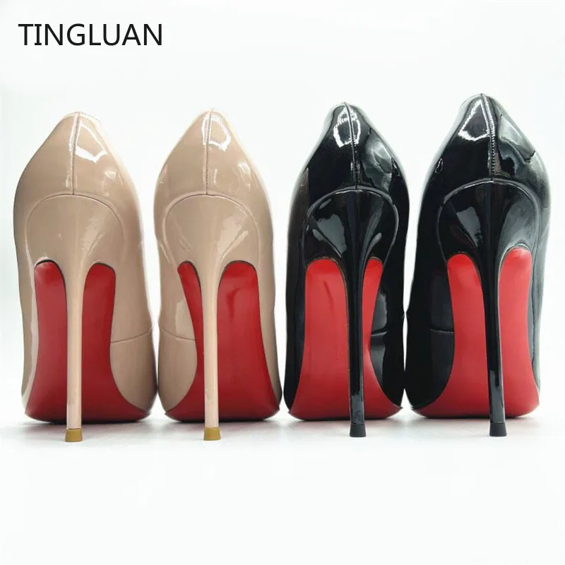 

Туфли-лодочки женские из лакированной кожи, на высоком каблуке 8-12 см