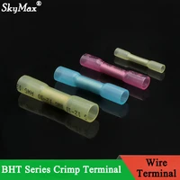 10100pcs heat shrinkable cable terminal tube bht0 5 bht1 25 bht2 bht5 awg22 10 waterproof butt crimp copper insulated connector