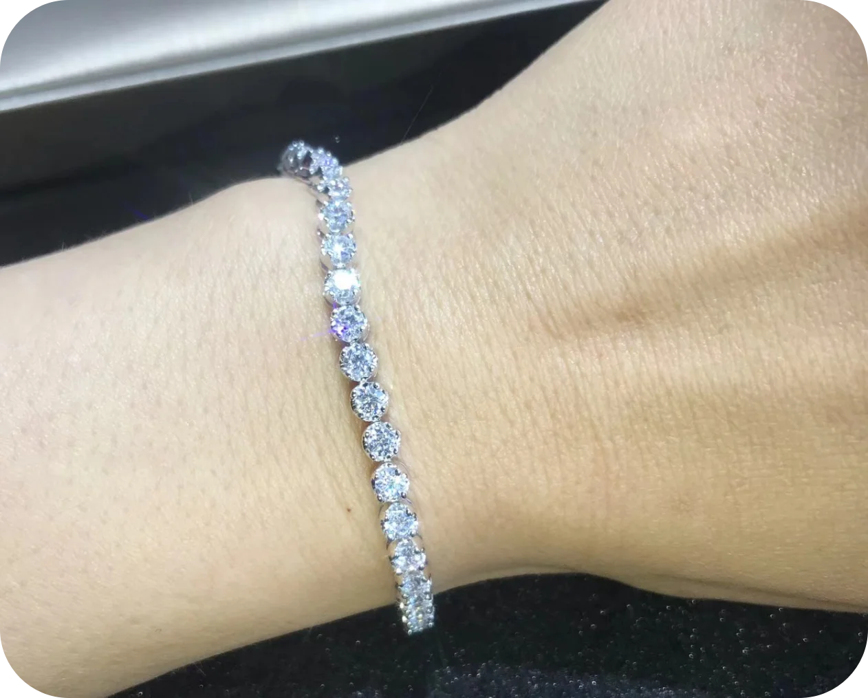 

TB058 Luxury 6 carat sona Simulated Gem bracelets,925 sterling silver bracelets,charm bracelets tennis bracelet