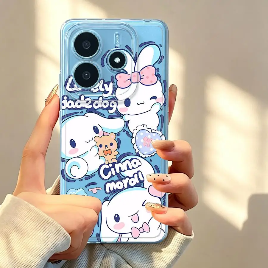Фото Прекрасный мягкий чехол для телефона Sanrio Cinnamoroll для Xiaomi Redmi Note 15 11S 10S 9 10 13C 11 A4 12S 14C 12 Note 13 14 Pro Plus №1