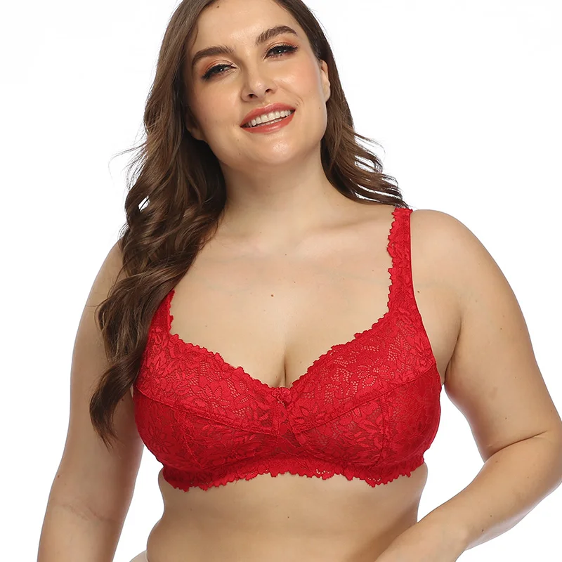 

Бюстгальтер женский кружевной без косточек, полная отделка, с вышивкой, нижнее белье, большие размеры B C D DD E F