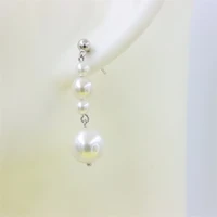 zfsilver 100 925 sterling silver trendy simulation white pearl long tassel for female wedding pendant earrings korean jewelry