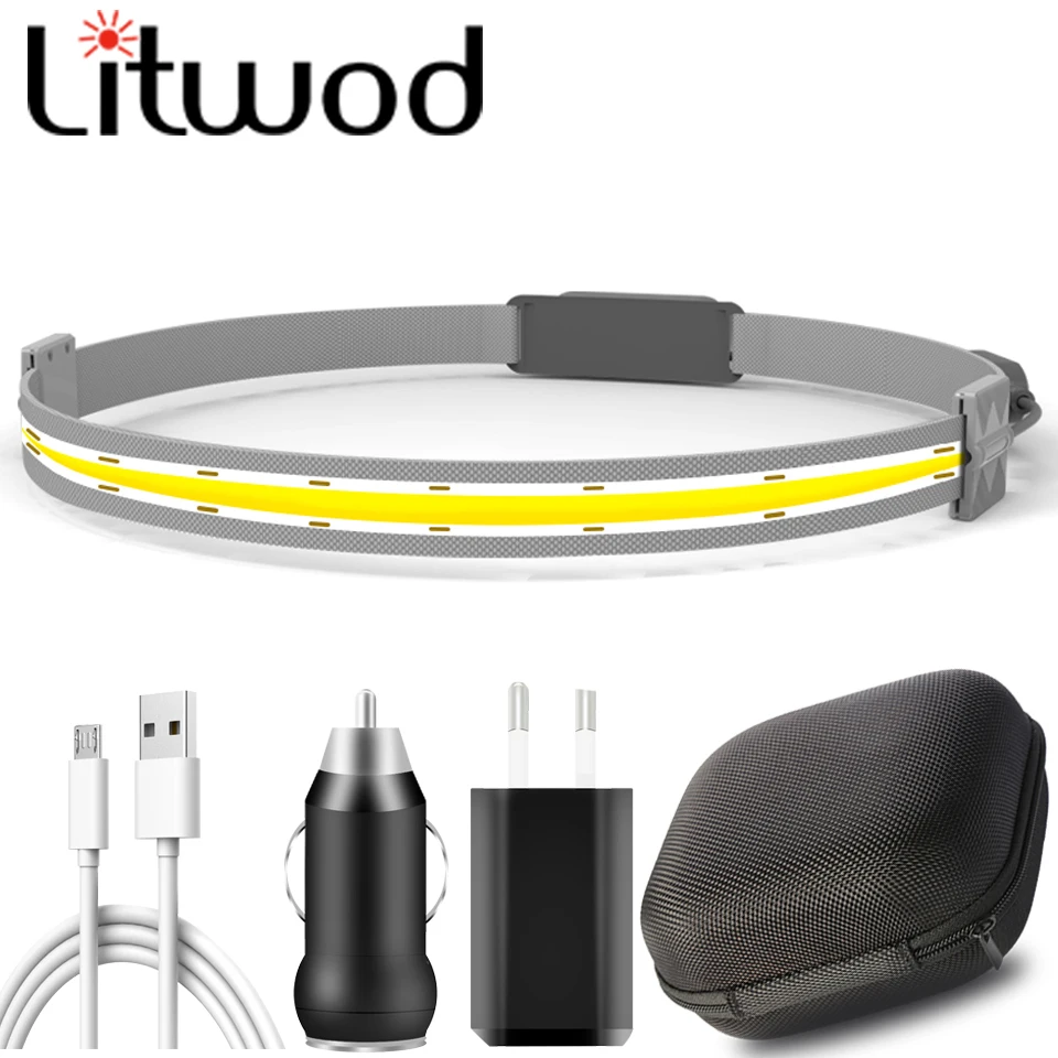 

COB Led Sensor Headlamp Built-in Battery Rechargeable White & Red Lighting Headlight Head Waterproof Lamp For Camping Working