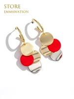 2022 new fashion korean circle sequin drop earrings for women bohemian golden round zircon wedding earrings jewelry gift