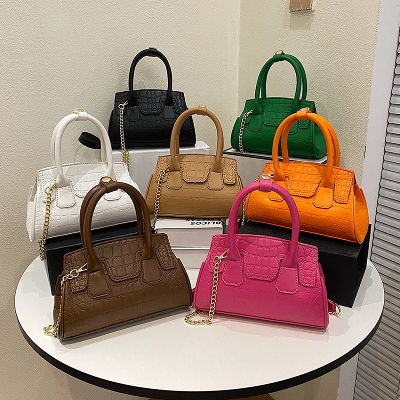 Luxury Brands Stone Pattern Shell Bag Women's Handbags Designer Chains Shoulder Crossbody Bags For Women 2023 Small Clutch Purse