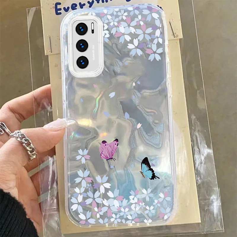 Чехол с рисунком бабочки для OPPO A16 A16S A17 A17K A54 A54S A76 A96 A74 A95 4G 5G Sweet Water Ripple Girl PC Чехлы