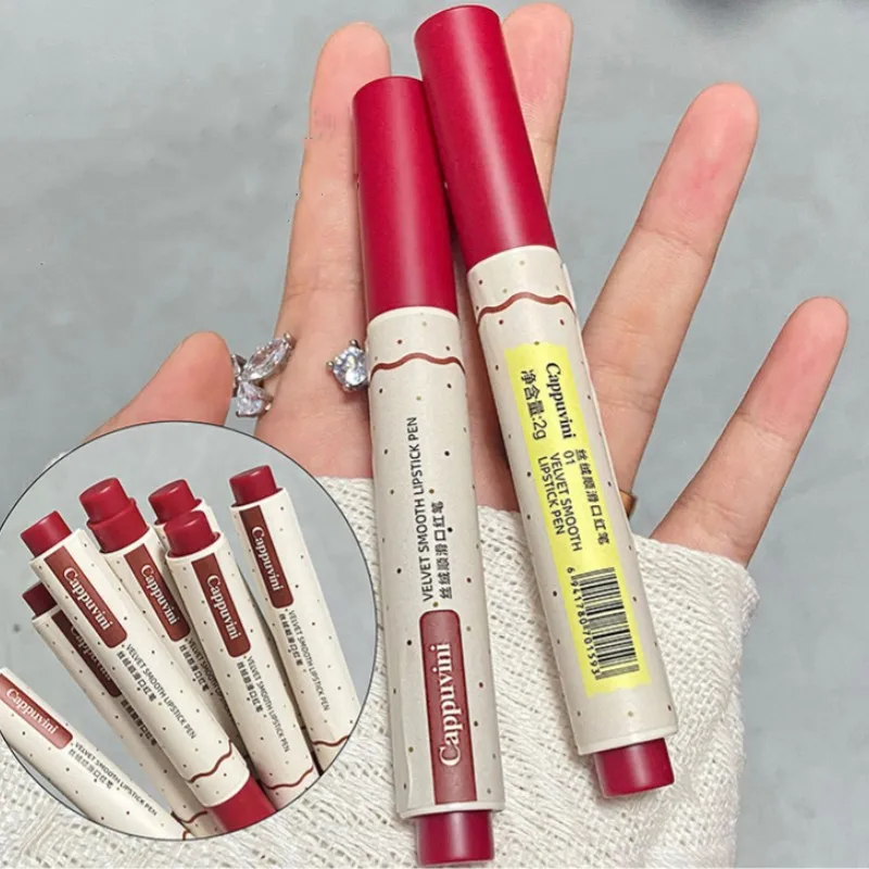 

8 Colors Matte Lipstick Pen Velvet Nude Lip Mud Pencil Sexy Red Lip Liner Long Lasting Waterproof Lip Tint Beauty Lip Gloss