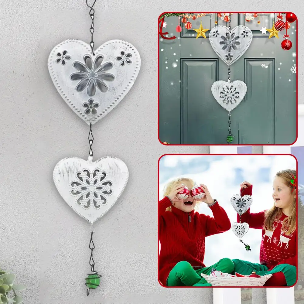 Подвесное металлическое украшение в форме сердца деревенские белые винтажные