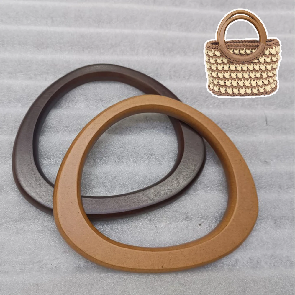

1pc Round D-shaped Wooden Bag Handle Handbag Handles Replacement DIY Purse Luggage Handcrafted Accessories Sewing Material