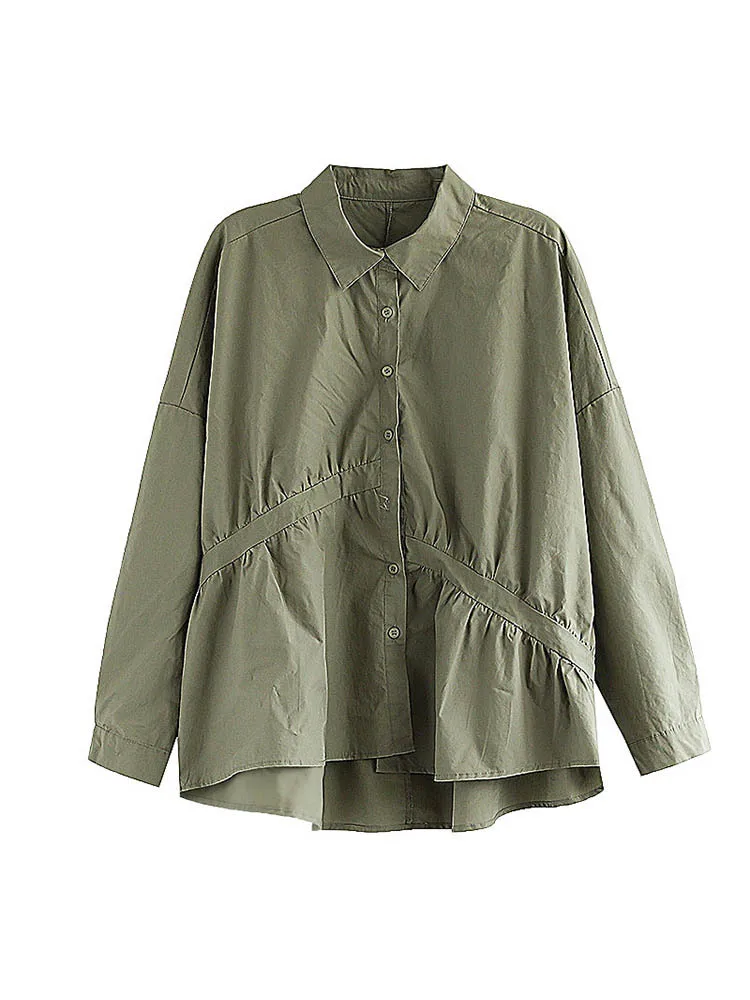 Женская блузка на пуговицах Max LuLu черная Свободная рубашка в британском стиле