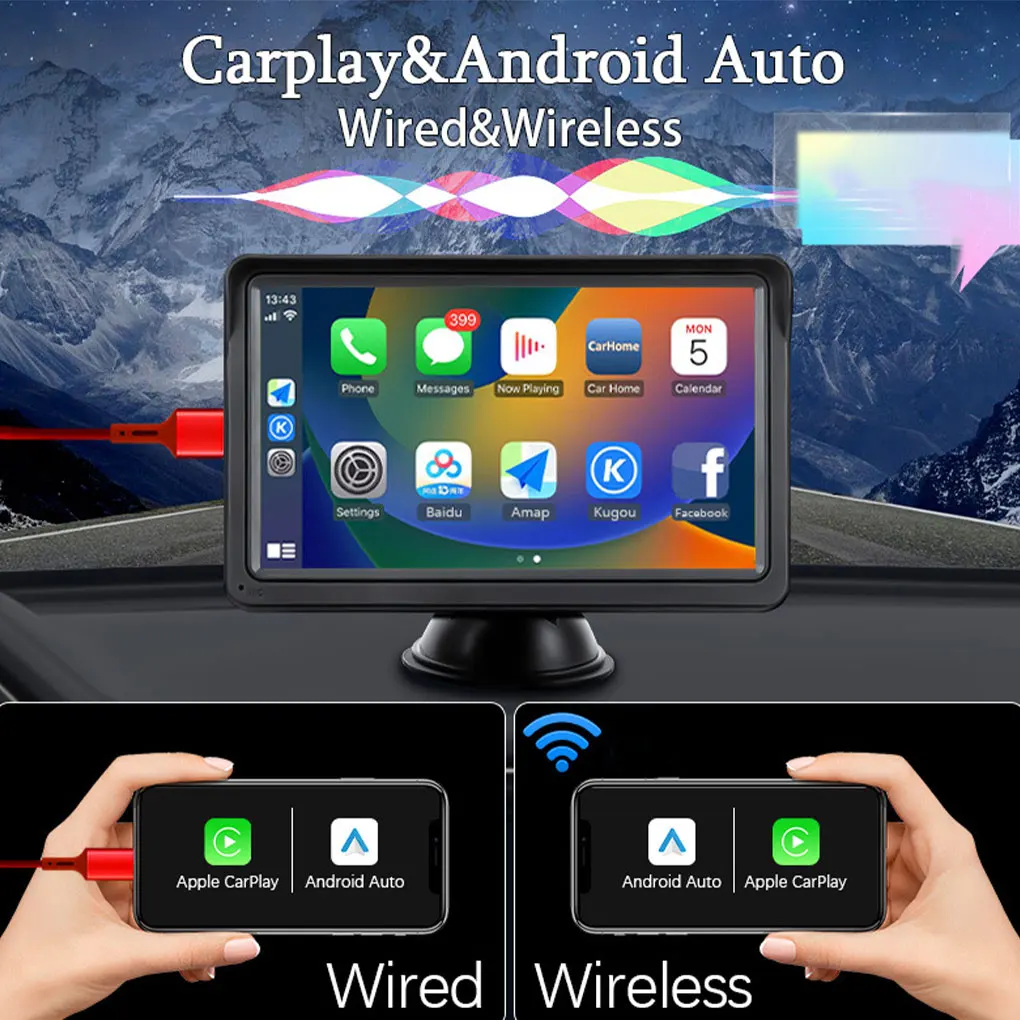 Фото 7-дюймовый сенсорный экран автомобильный радиоприемник с поддержкой Carplay и Android авто с задней камерой AHDCar Play Android автомобильный звук №2