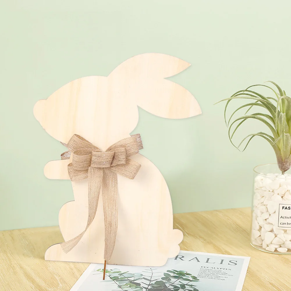 

Easter Wooden Decoration Large Bunny Rooster Egg Rabbit Wooden Ornaments Easter Decorations for Home Crafts Gift for Kids