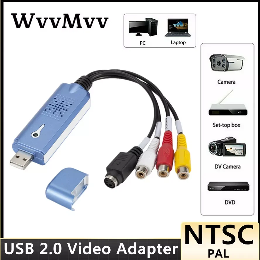

2023NEW VHS to Digital Converter USB 2.0 Video Converter Audio Capture Card VHS Box VHS VCR TV to Digital Converter Support Win