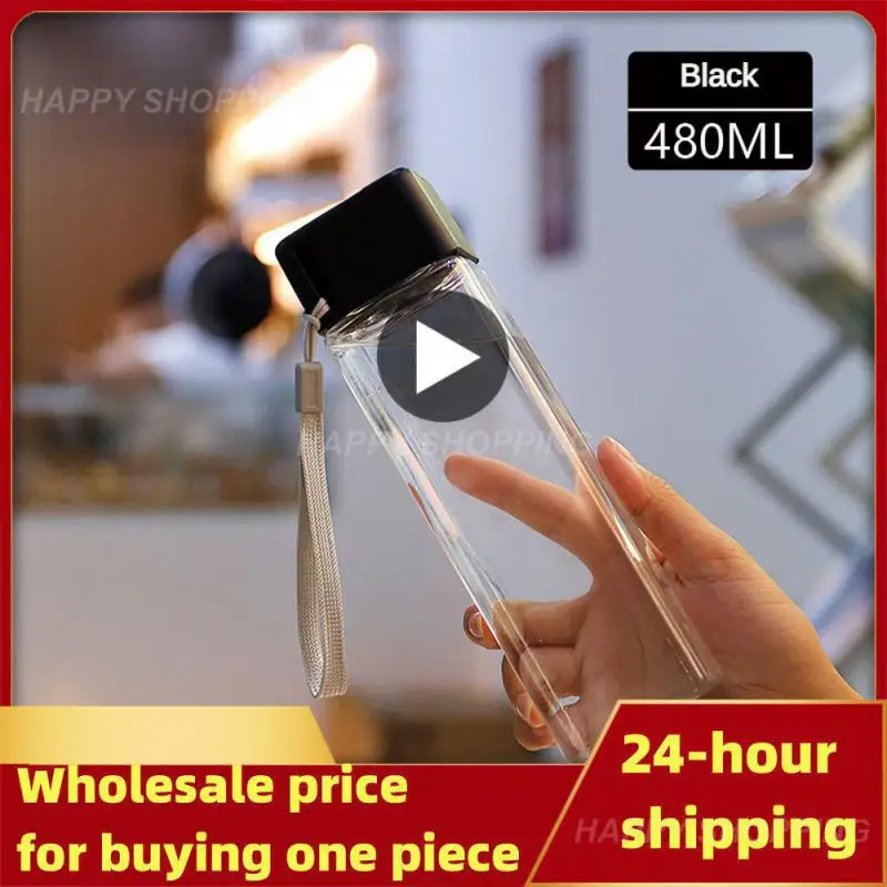 

Outdoor Leak-proof Cup Fall Resistance Cup A Lovely Gift For Students Square Cup Outdoor Supplies Trend 480ml Pc Cup Portable Pc