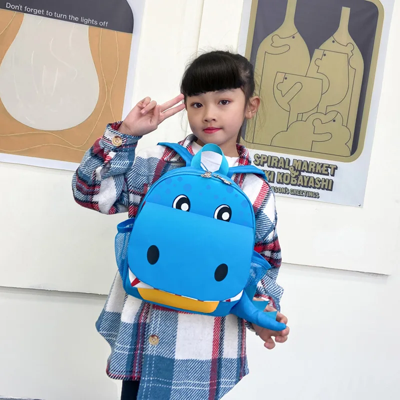Kindergarten Schoolbag Cartoon Crocodile Personality Fashion Backpack for Boys and Girls 2-5 Years Old Children's Backpacks