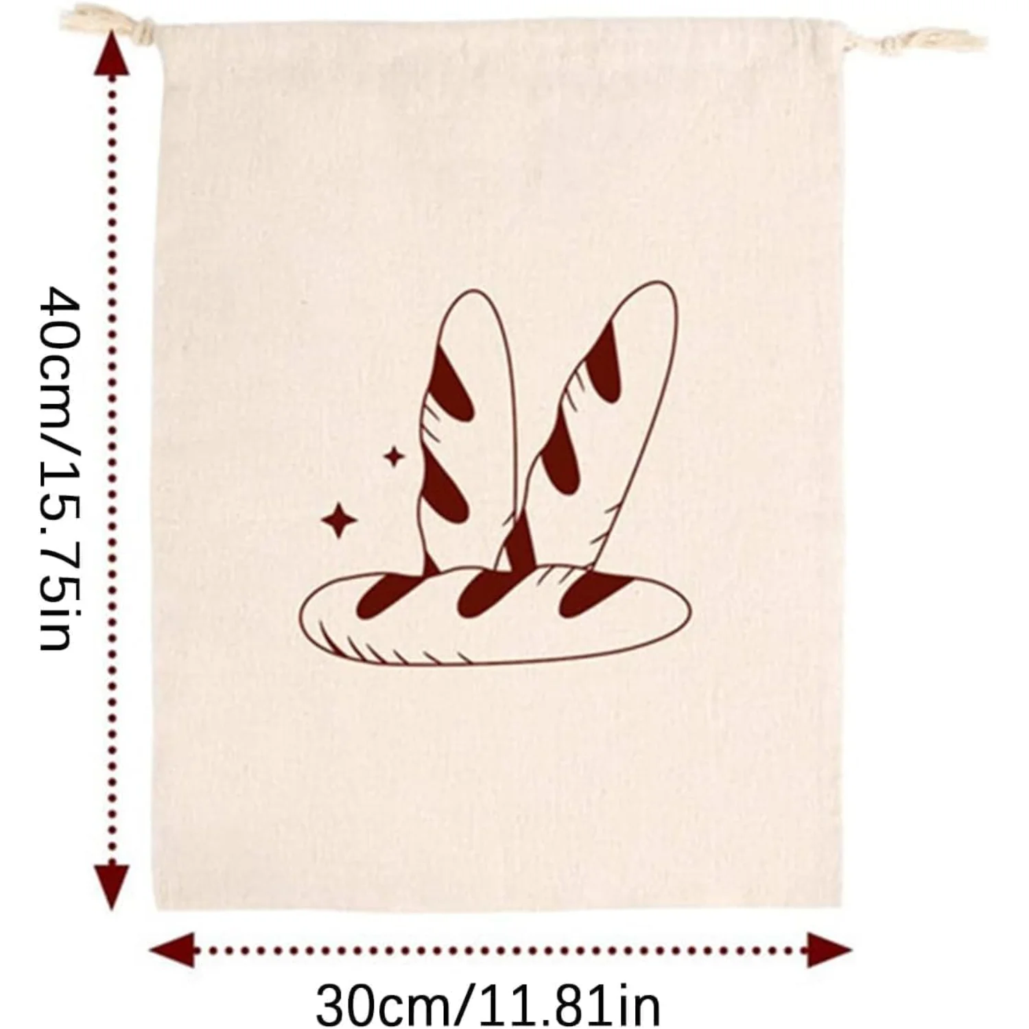 Абрикосовая льняная сумка для хлеба хлопковая подарочная холщовая на шнурке 15 75