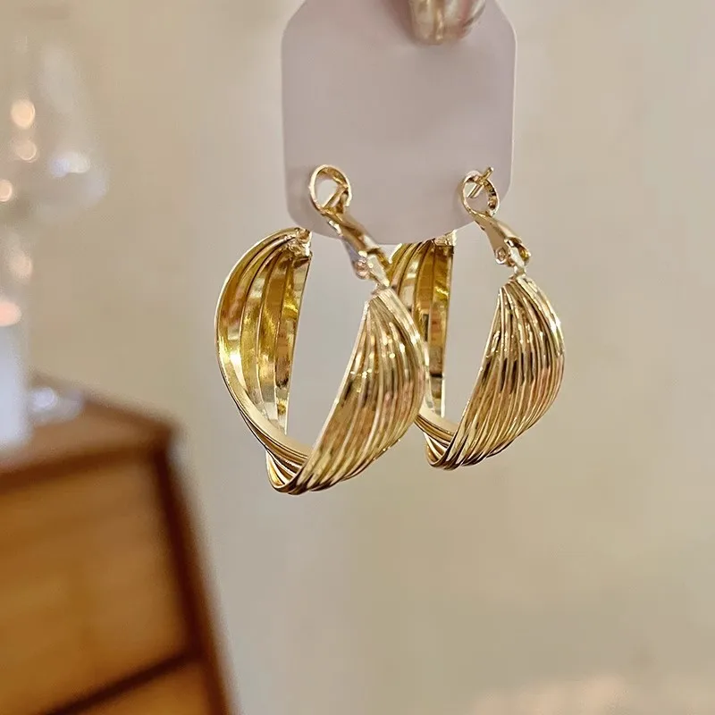 Винтажные позолоченные круглые серьги-кольца для женщин и девушек аксессуары