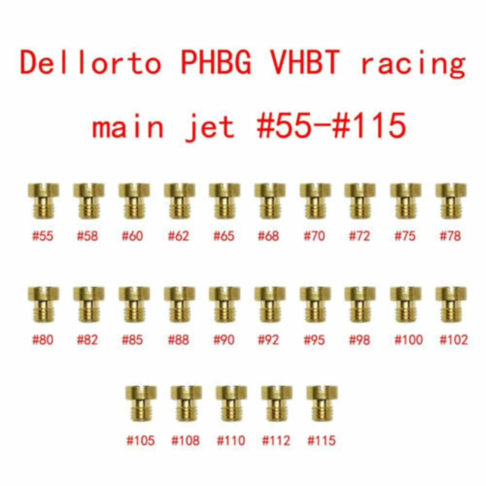 

25PCS Carburetor Injector Nozzle Main Jet Set 55-115 M5 5mm For Dellorto PHBG VHBT Racing Carburetor Carburetor Accessories Part