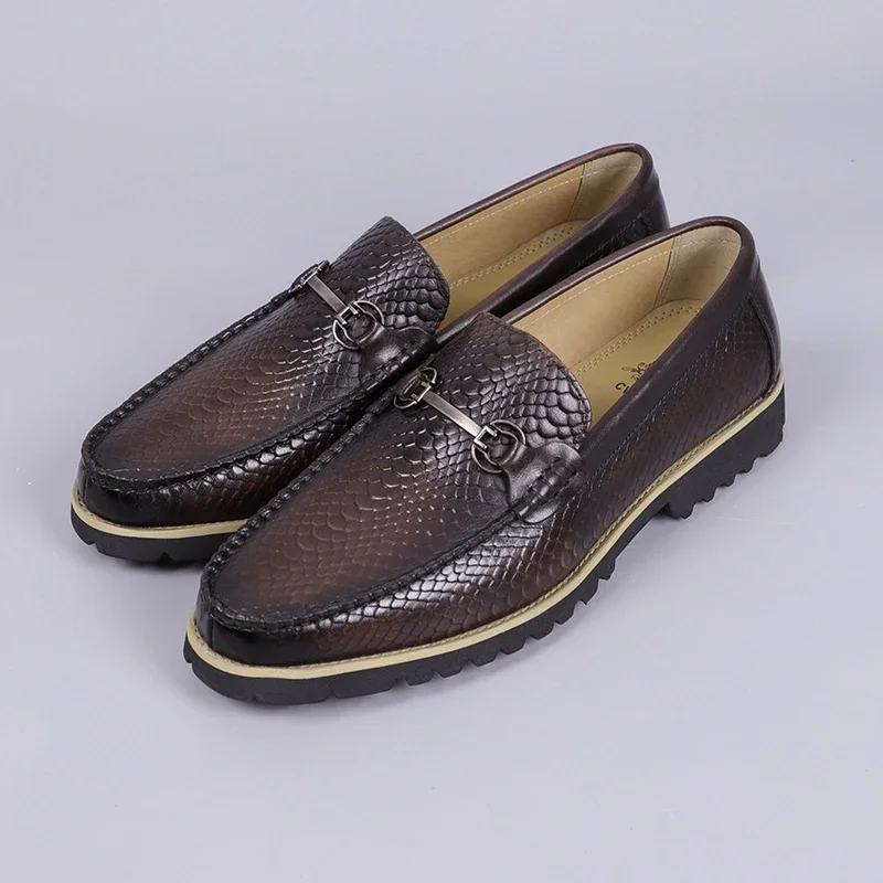 Роскошные брендовые мужские кроссовки из крокодиловой кожи пенни-лоферы