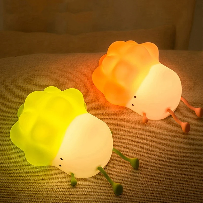 

New Small Lying Vegetable Silicone Night Light LED Sleeping Lamp Cabbage Atmosphere Light Protects Eyes Christmas Creative Gift