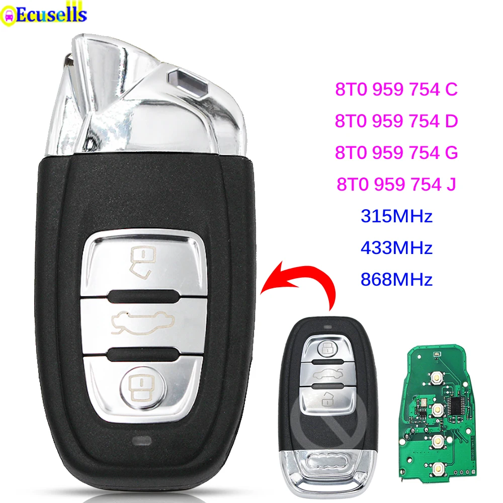 Улучшенный 3B Смарт ключ-брелок 315/433/868МГц для Audi A6 A7 A8 RS4 RS5 Q5 A5 S4 S6 8T0 959 754 C/D/G/J в стиле Lamborghini.