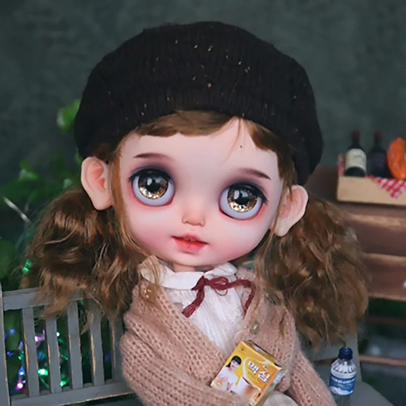 

BJD Doll Wig For Blythe Size Dolls Accessories Wig Toy Tress For Doll High Temperature Silk Brown Kawaii Curly Hair Wigs