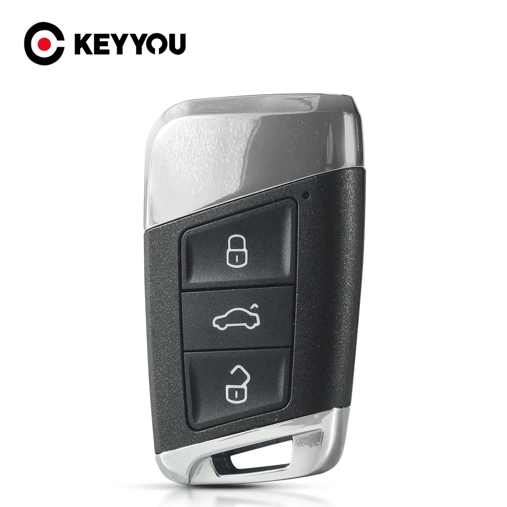 

Смарт-чехол KEYYOU для автомобильного ключа, чехол с 3 кнопками для Volkswagen VW Passat B8, новый, Magotan B5, Skoda A7, вариант вставки, чехол с лезвием