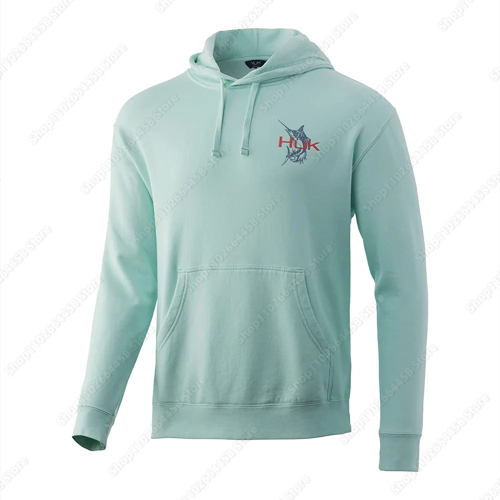 HUK Hoodie Sweater Long Sleeve Fleece Warm Jacket Men/Women Casual Sweatshirt Coat Air Layer Fabric With pocket Fishing Clothes
