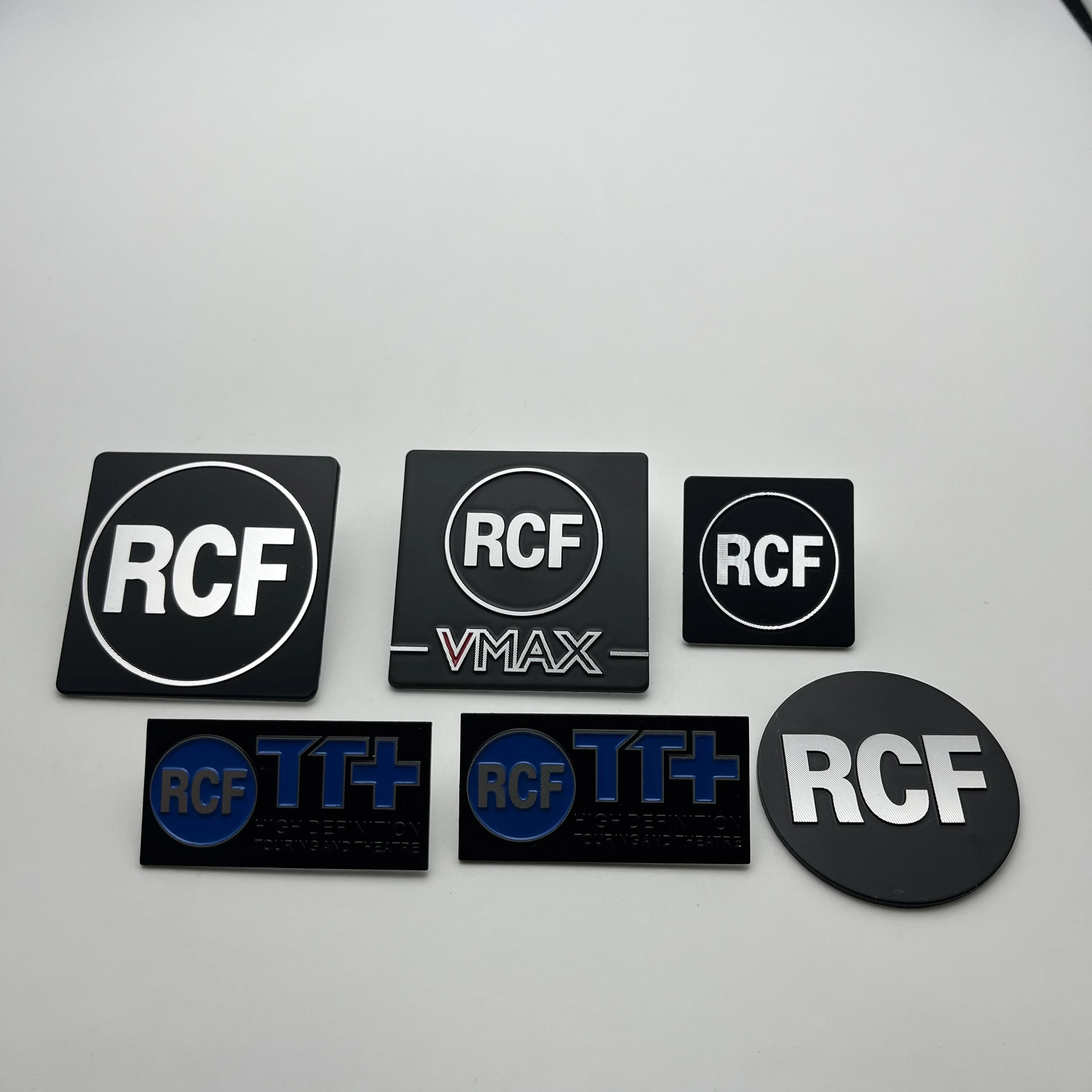 Фото 2 шт. наклейка с эмблемой 3D металлический алюминиевый сплав динамик RCF наклейки автомобильный Стайлинг значки украшения автомобильные аксессуары №1