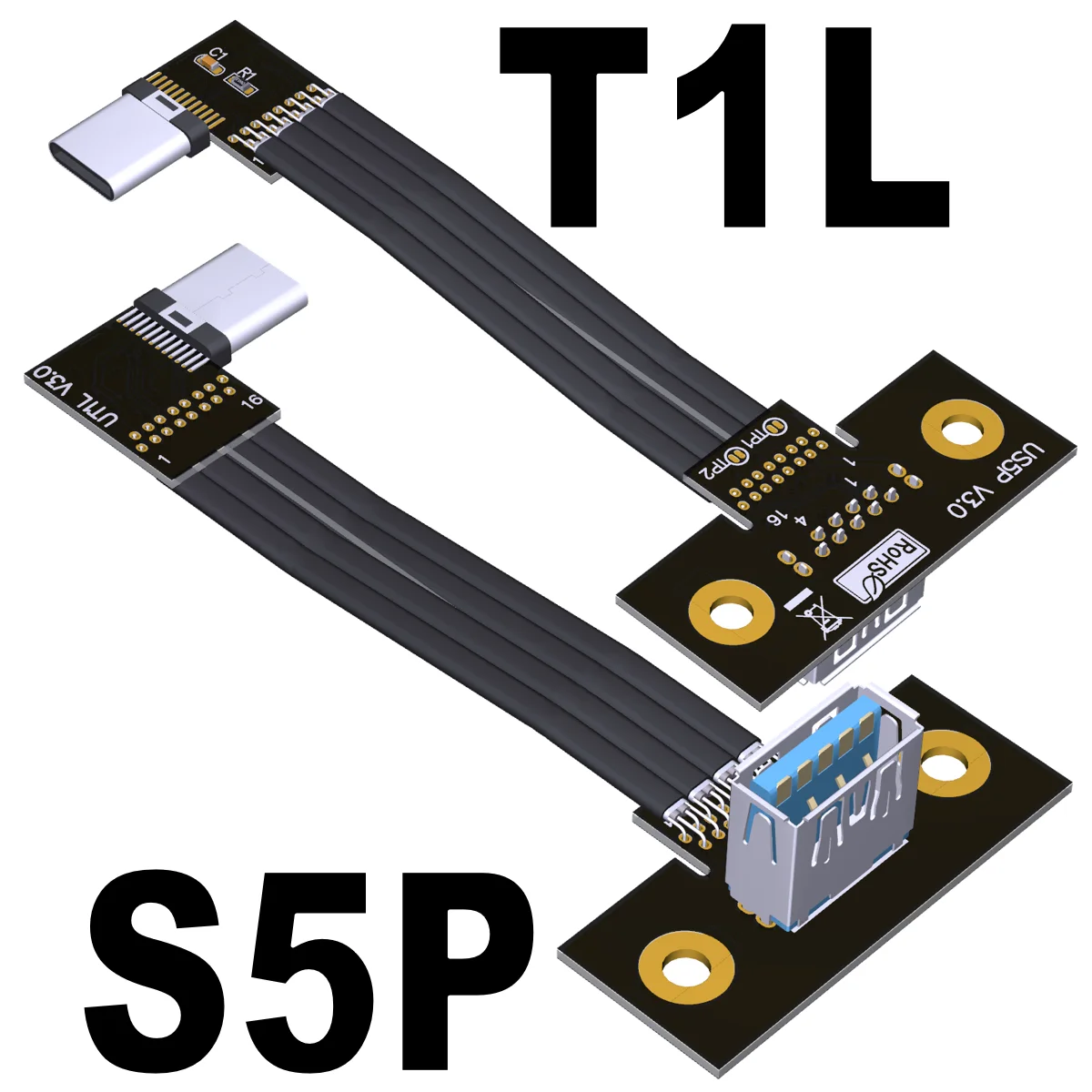 USTS-FM-16P FPV USB 3.1 Type-A Женский к Type-C Мужской Угловой USB-кабель для синхронизации данных