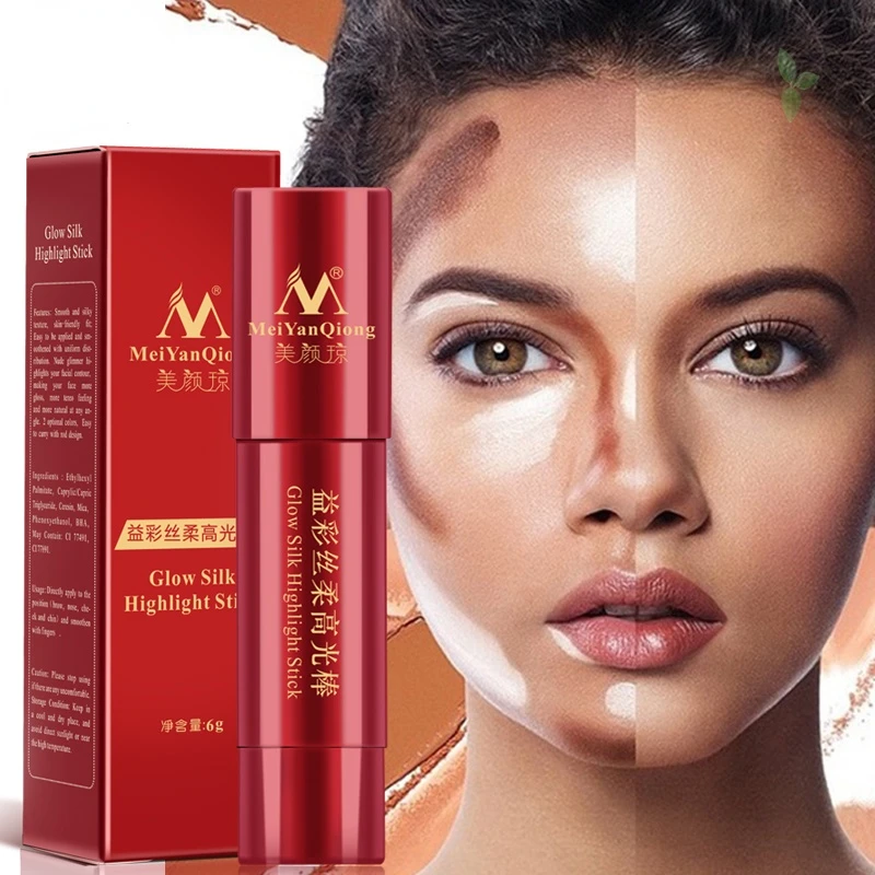 

Блестящая шелковая палка для хайлайтера, уход за кожей, легкое отбеливание, 3D макияж, тональный, для придания яркости, стойкие бронзеры и хай...