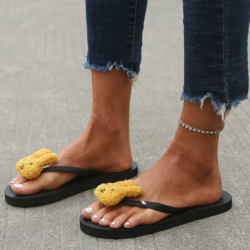 

2022 spring and autumn women's new fashion popular girls solid color soft bottom cute flip-flops DY3618