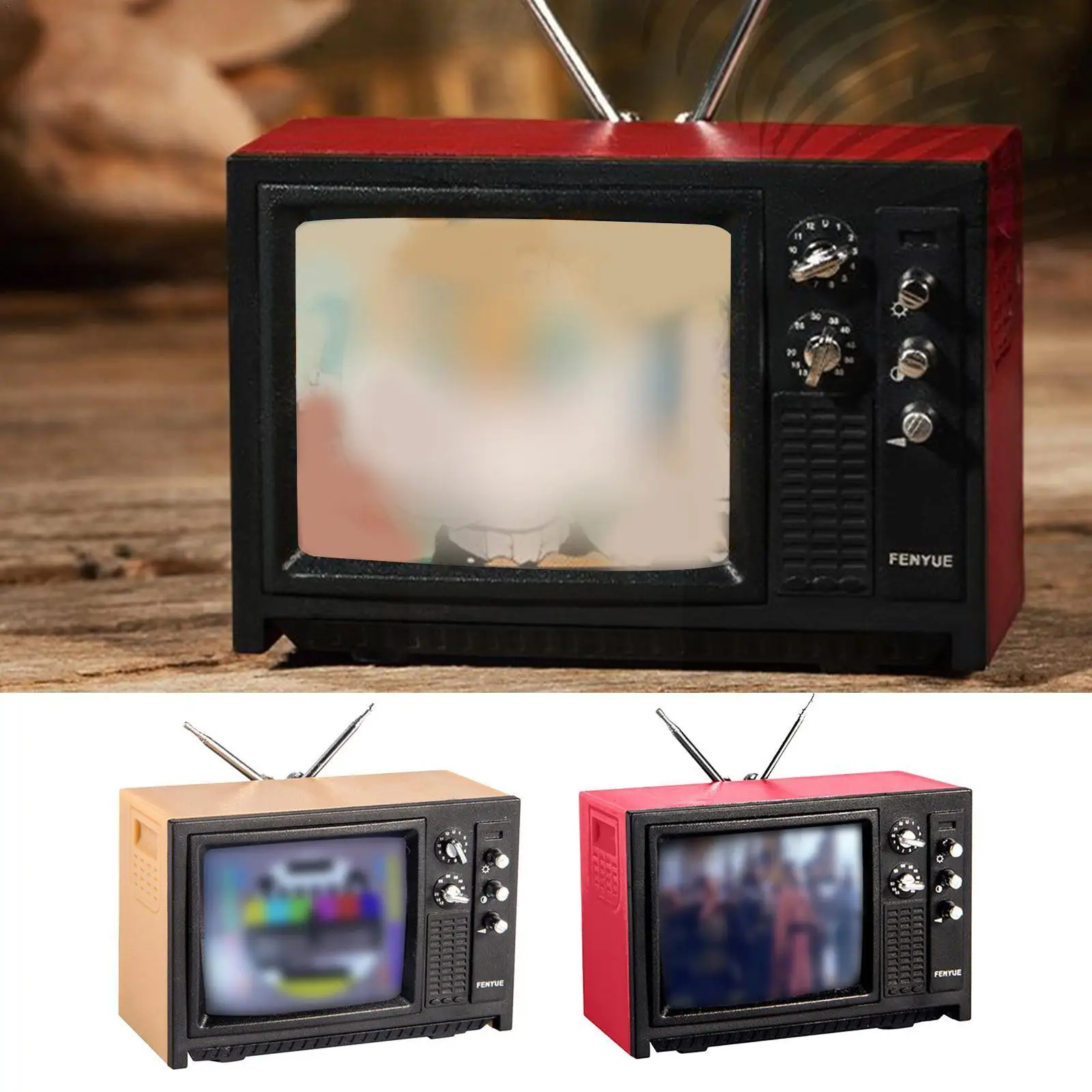 

1:12 винтажный кукольный домик в старинном стиле, миниатюрный телевизор, модель мебели, кукла, декор для телевизора, гостиной с игрушкой, R I3L0