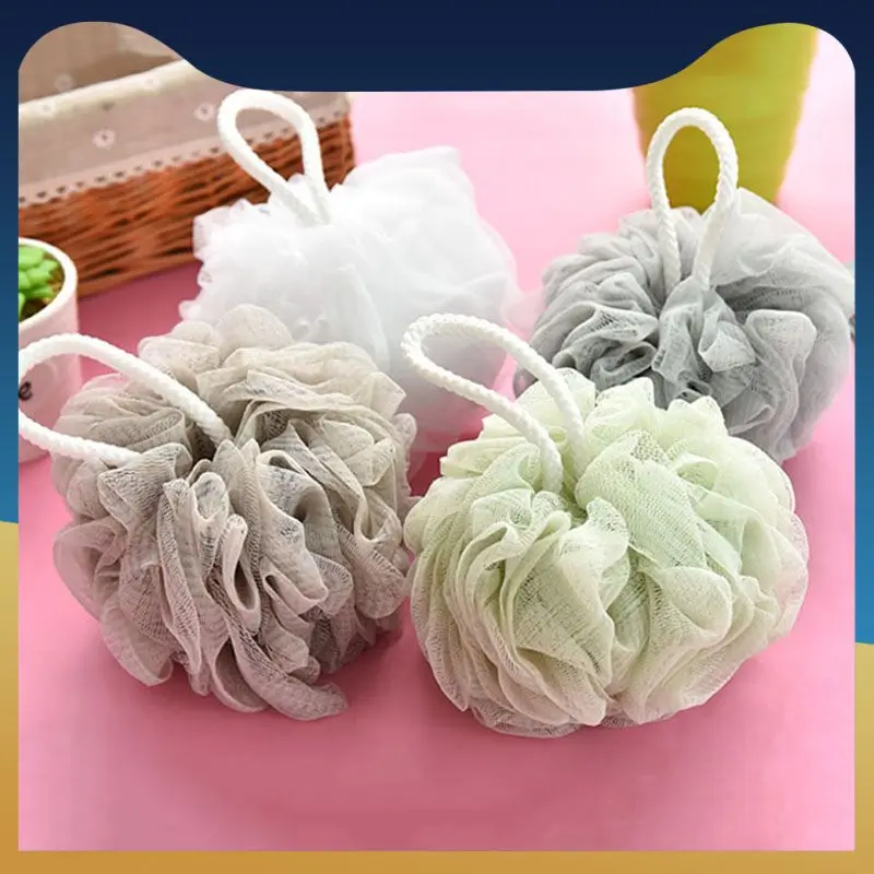 

Soft mesh bath sponge ball nylon cleaning brush powder puff exfoliating scrubber bath tennis bathroom supplies