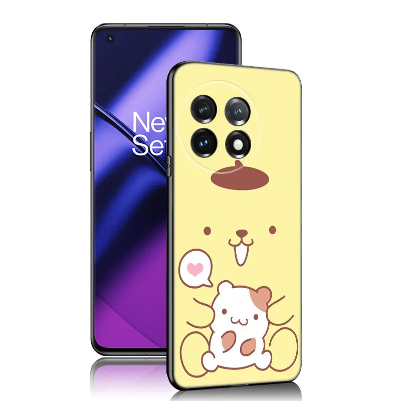 Милый черный силиконовый фотоэлемент Sanrio pompurin для OnePlus 9 10 11 12 ACE 2V Pro 9RT 10T 10R Nord CE 2 3