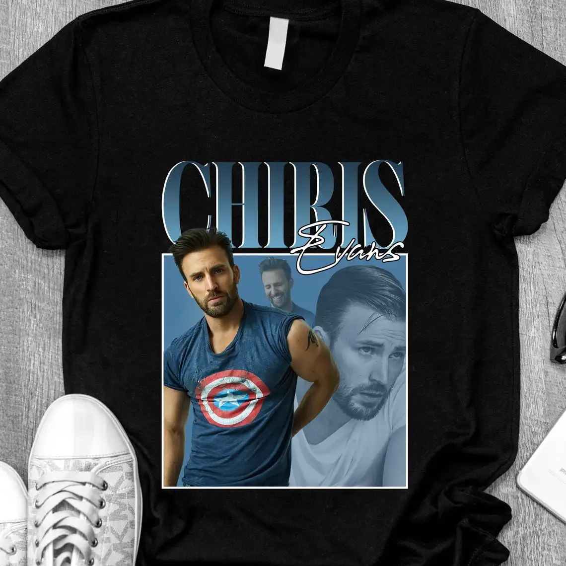 

2021 Men/Women's Summer Black Street Fashion Hip Hop Chris Evans Limited Edition T-shirt Cotton Tees Short Sleeve Tops
