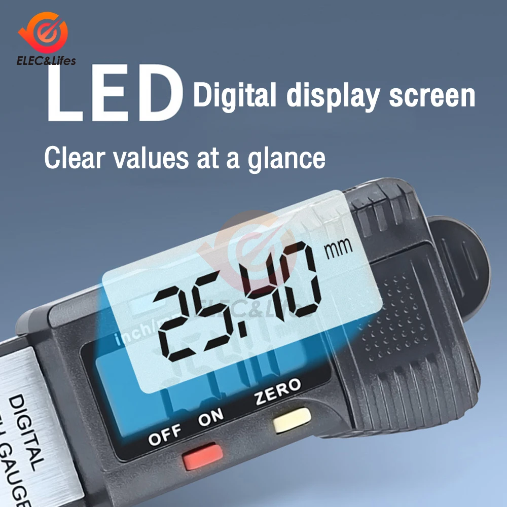 Черный цифровой измеритель глубины протектора 0-25 мм измерительная линейка