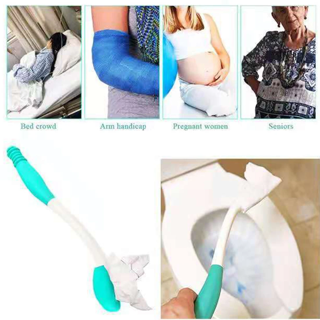 Bottom Buddy Wiping Aid Long Reach Bottom Buddy Comfort Wipe Assist For Toileting Helper Wand Butt Wiper Cleaner Elderly