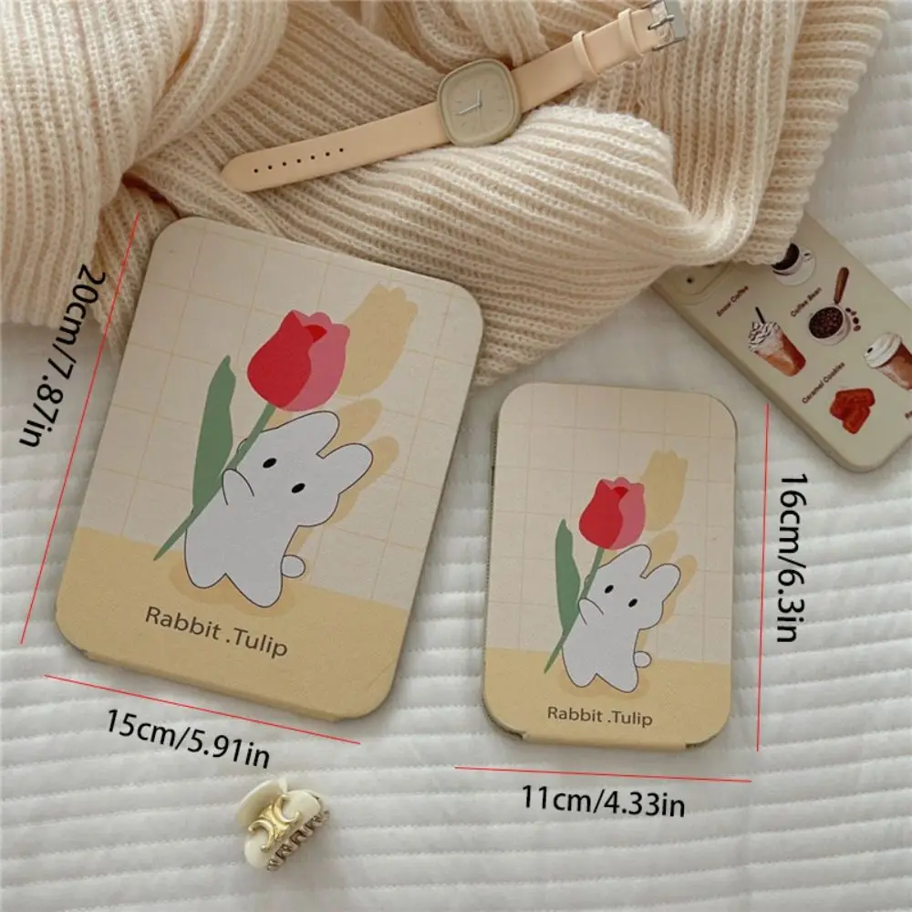 Красота из искусственной кожи настольная подставка зеркало с цветком складное