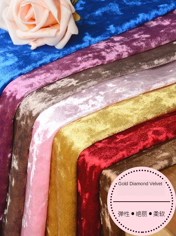

Velvet Fabric Velour Elastic By The Meter for Clothing Dresses Sofa Covers Pillow Diy Sewing Glossy Thickened Soft Drape Textile