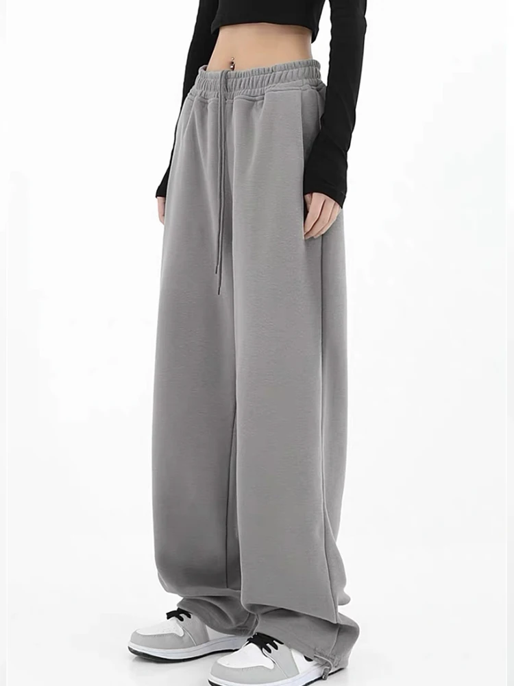 Женские однотонные спортивные брюки для бега женские мешковатые шикарные