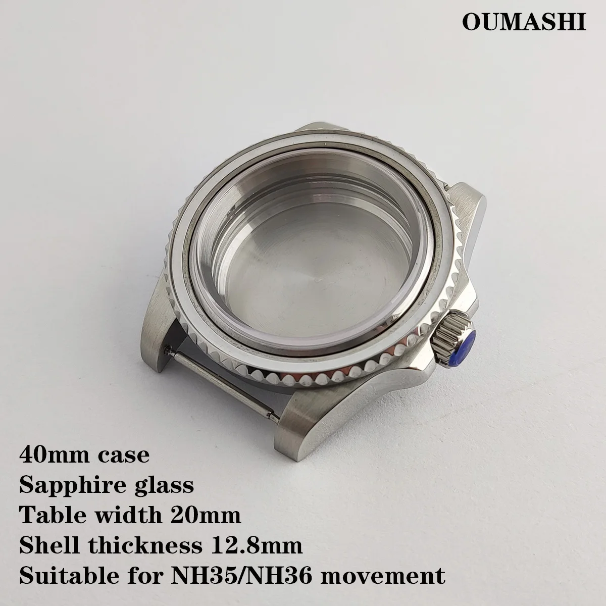 

40mm Sapphire Case NH35 case 904 Stainless Steel Case Waterproof Watch Retrofit Case + 904 Stainless Steel Strap