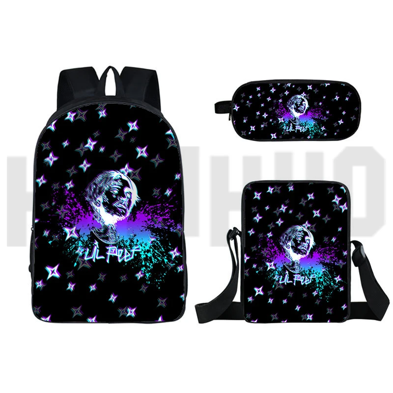 16 Inch Rapper Lil Peep Backpack Softback Zipper Bookbag 3D Anime Fashion School Bag Bagpack Laptop Travel for Girls