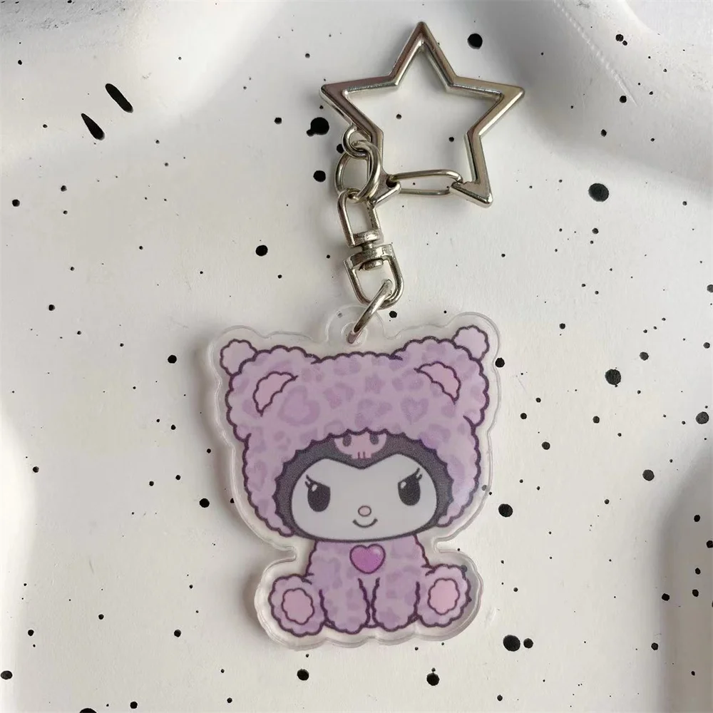 Фото 4 шт. Sanrio милый кавайный мультфильм Куроми моя мелодия темный ветер акриловая сумка кулон пара брелок акриловый кулон брелок подарки №5