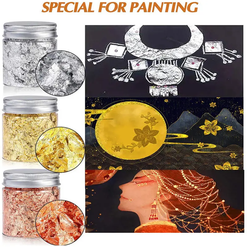 Блестки из искусственной Золотой серебряной и медной фольги 3g/5g/10/G блестящая