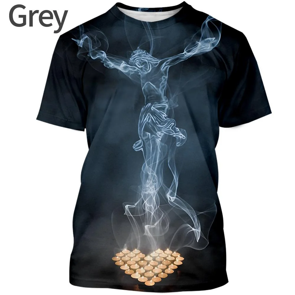 

Christian Jesus Cross 3d Printing T Shirt Unisex Casual Short Sleeve Round Neck T-shirt Tops