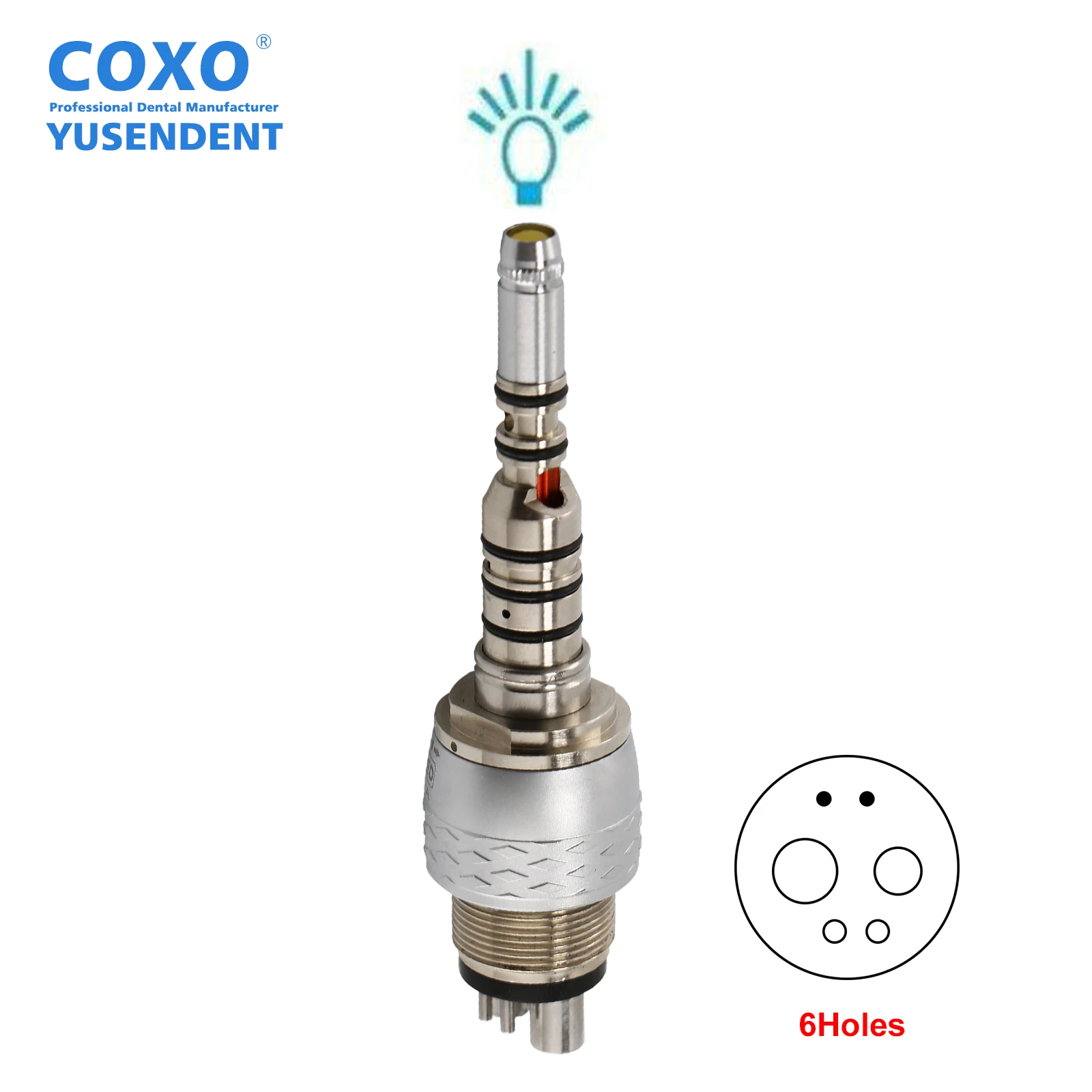 CO-XO (YUSENDENT) Acople para Turbina Den tal Multifle Lux con Luz LED6 orificios