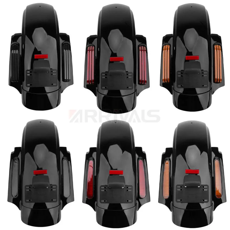 

Motorcycle Rear Fender System Extension Fascia Set with Run Turn Brake Light For Harley Touring Electra Glide Road Glide 09-20